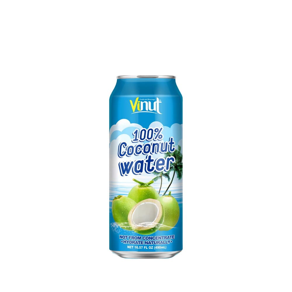 VINUT מי קוקוס 100%, פחית, 16.57 fl oz 490 מ"ל