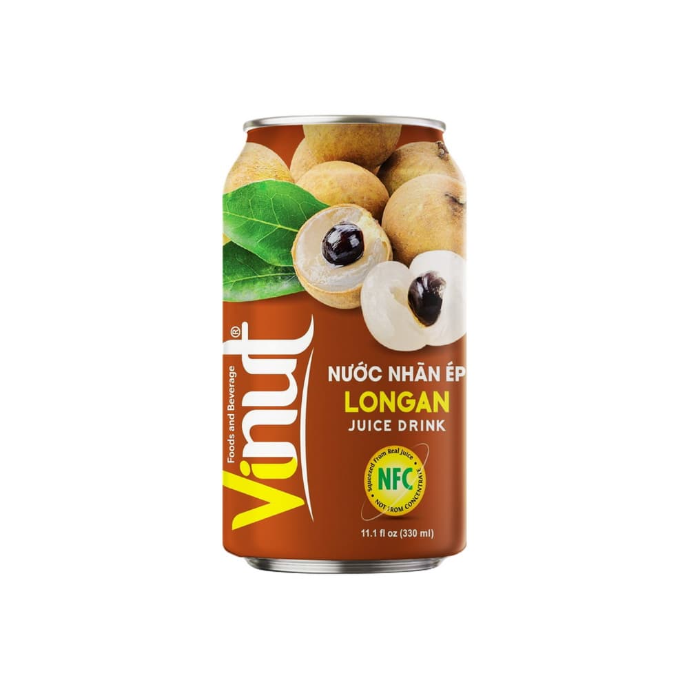 VINUT Longan Juice Drink, 11.1 fl oz (330 mL) Can