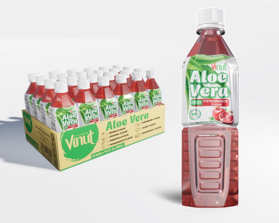 VINUT משקה אלוורה בטעם רימון 500ml