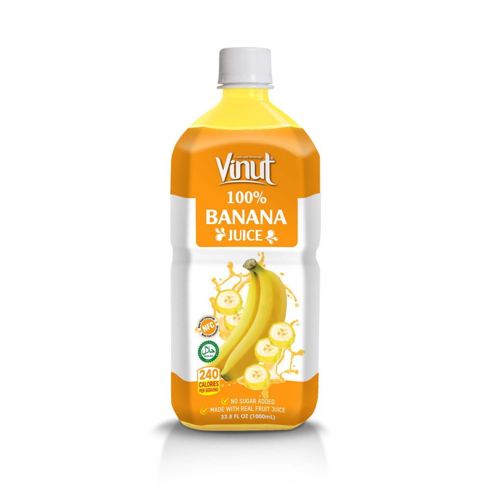 VINUT מיץ 100% בננה, NFC, ללא תוספת סוכר, בקבוק PET, 33.8 fl oz 1000 mL