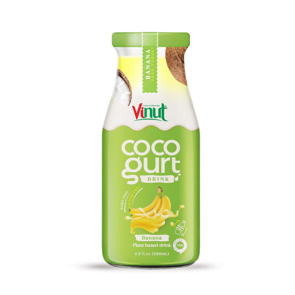 VINUT משקה קוקוגורט בננה, בקבוק זכוכית, 9.8 fl oz 280 mL