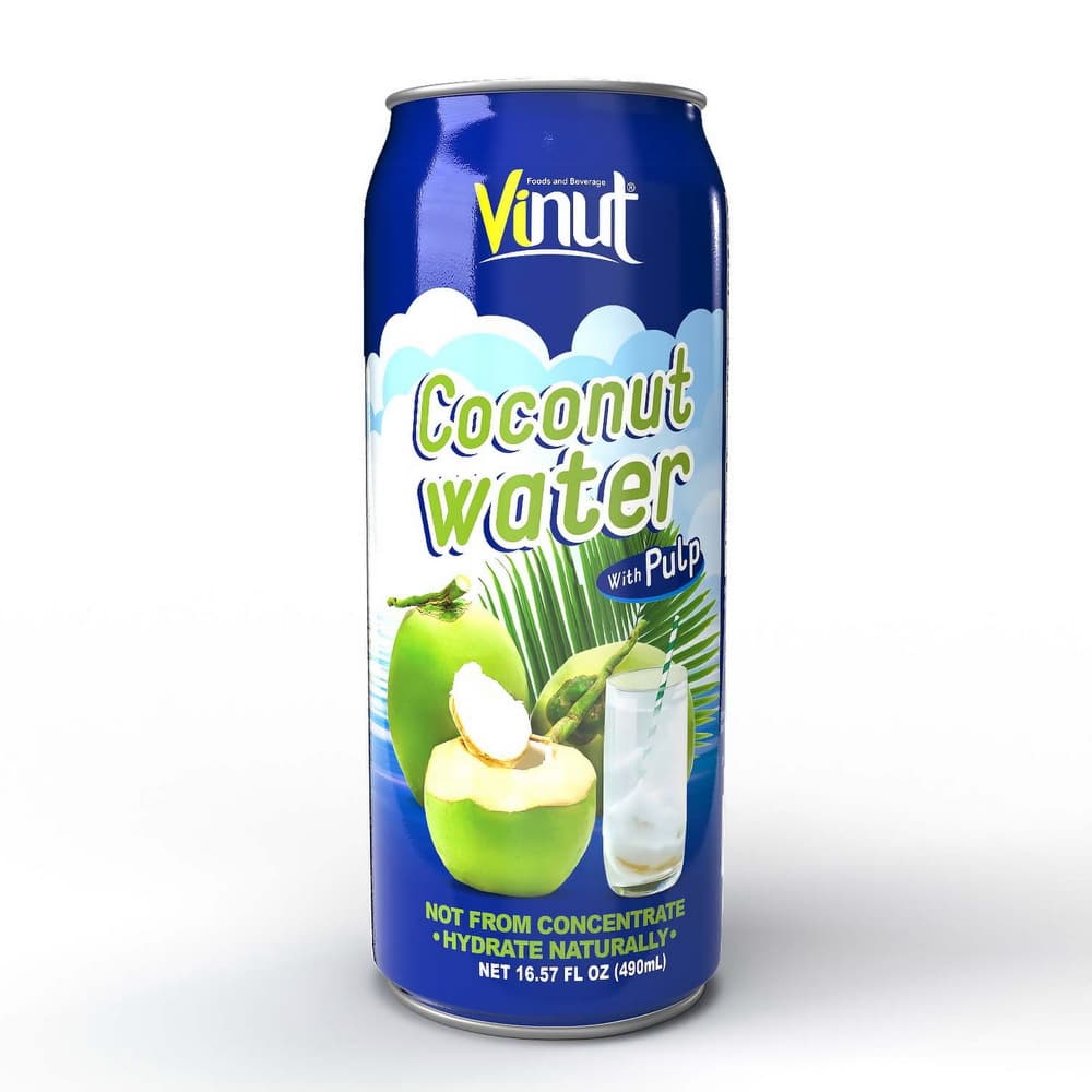 VINUT מי קוקוס עם חתיכות פרי, פחית, 16.57 fl oz 490 מ"ל