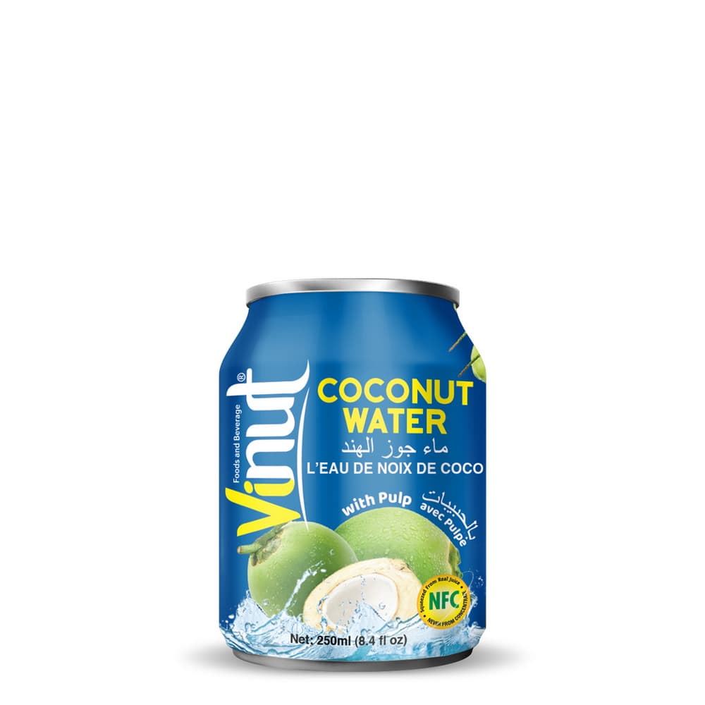 VINUT מי קוקוס עם חתיכות פרי, NFC, פחית, 8.45 fl oz 250 mL