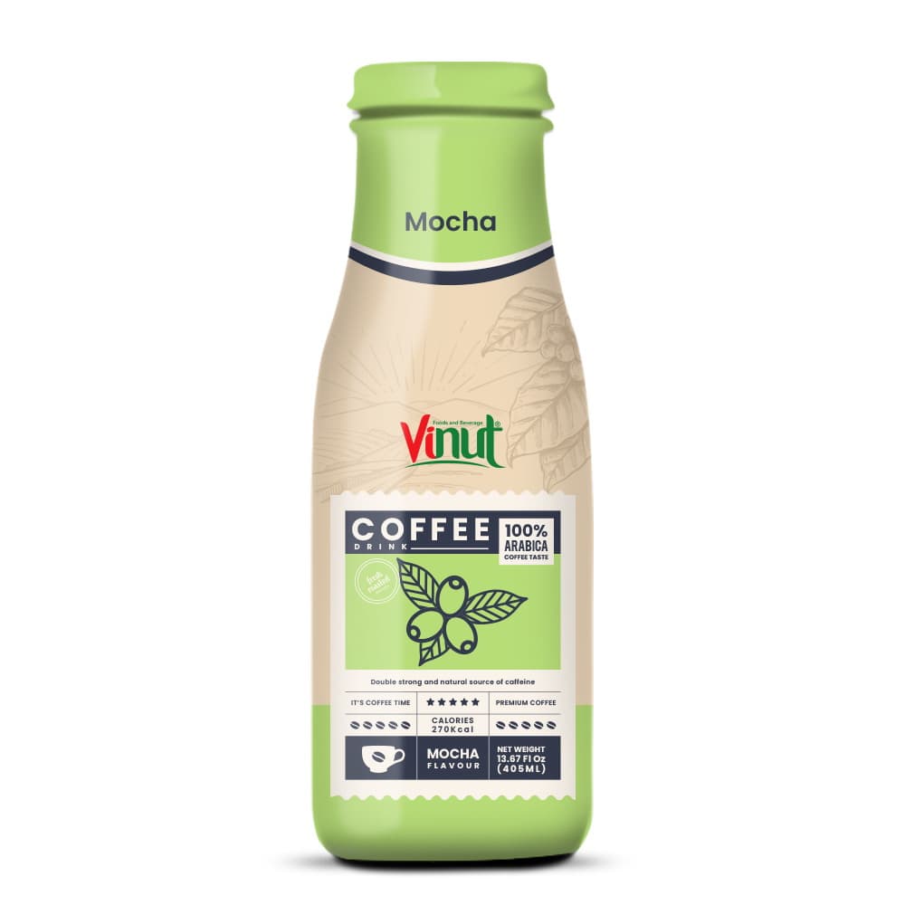 VINUT משקה קפה 100% ערביקה בטעם מוקה, 13.87 fl oz 405 מ"ל