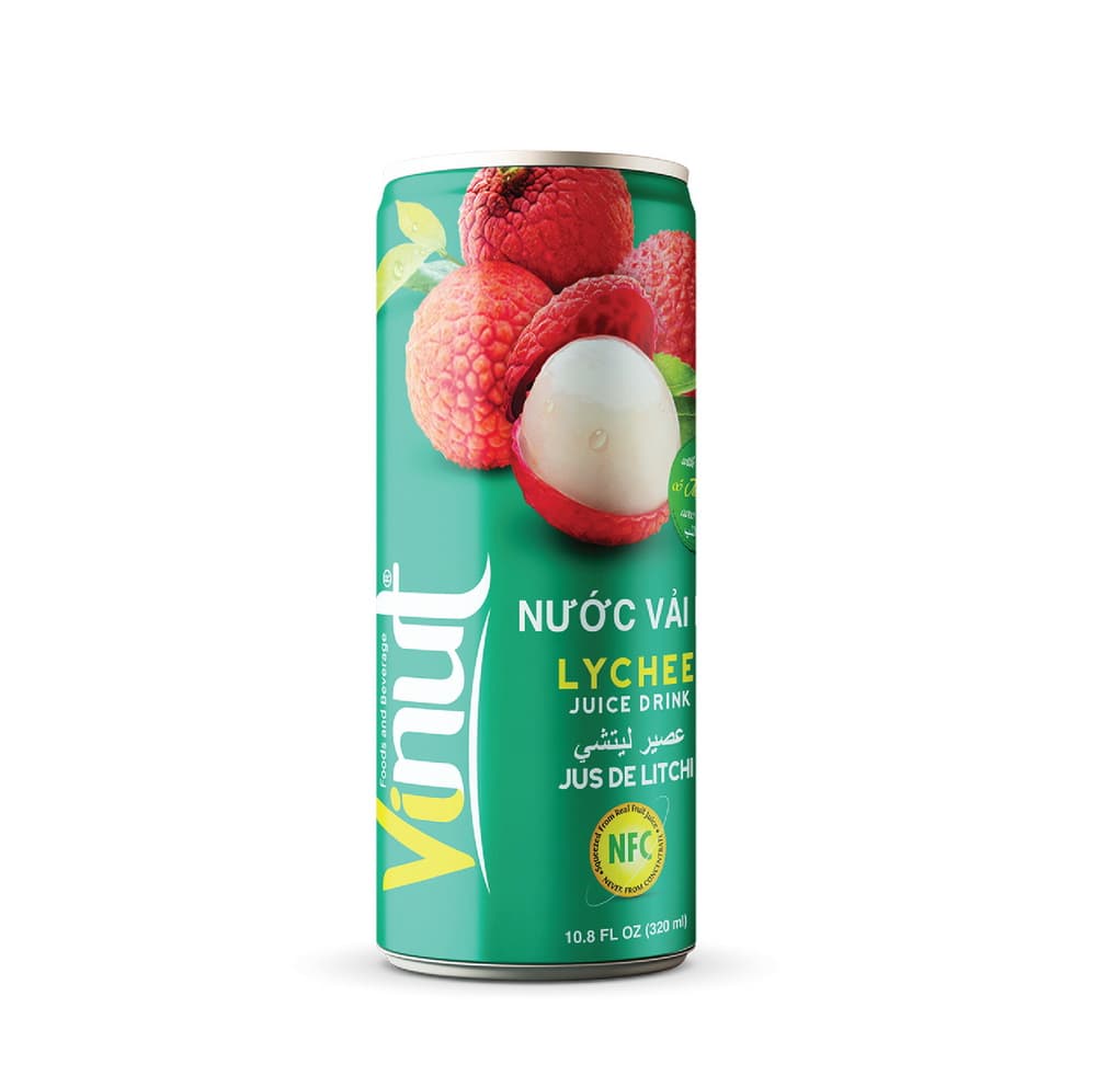VINUT משקה מיץ ליצ'י, NFC, פחית, 10.8 fl oz 320 mL