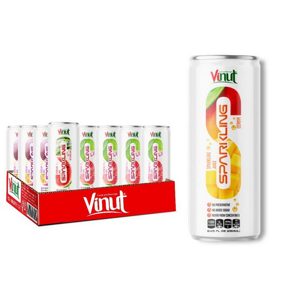 VINUT מיץ מנגו מוגז, ללא חומרים משמרים, ללא תוספת סוכר, לא מרכז, פחית סלים, 8.45 fl oz (250 mL)