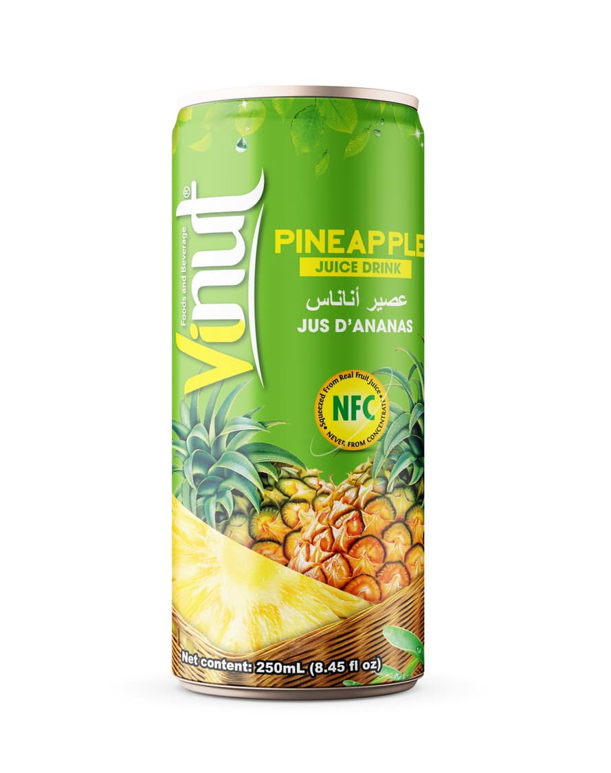 VINUT משקה מיץ אננס, 8.45 fl oz (250 מ"ל) פחית סלים